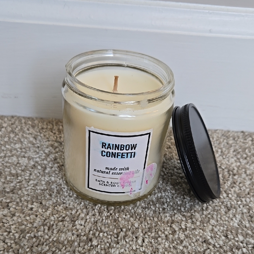 Rainbow Confetti Candle